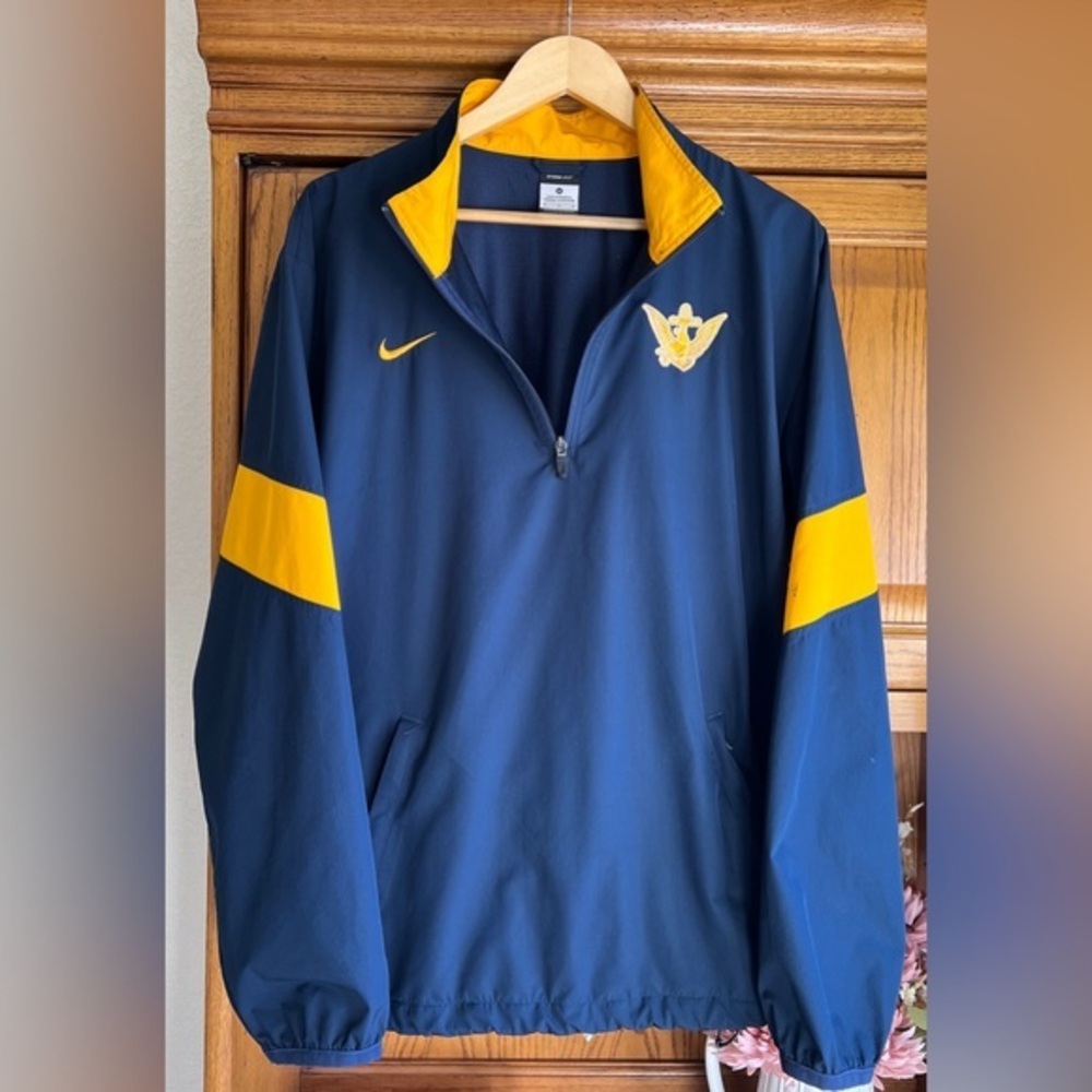 Nike Storm-Fit Men's Coast Guard Jacket Windbreaker Medium Blue Quarter Zip
